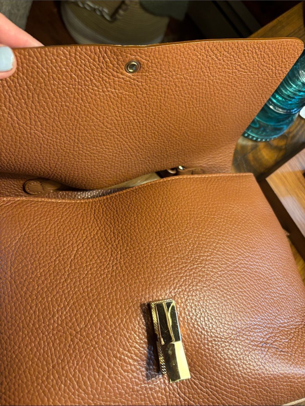 Cheval 100% Genuine Pebbled Leather Crossbody Bag in Brown - Picture 7 of 16